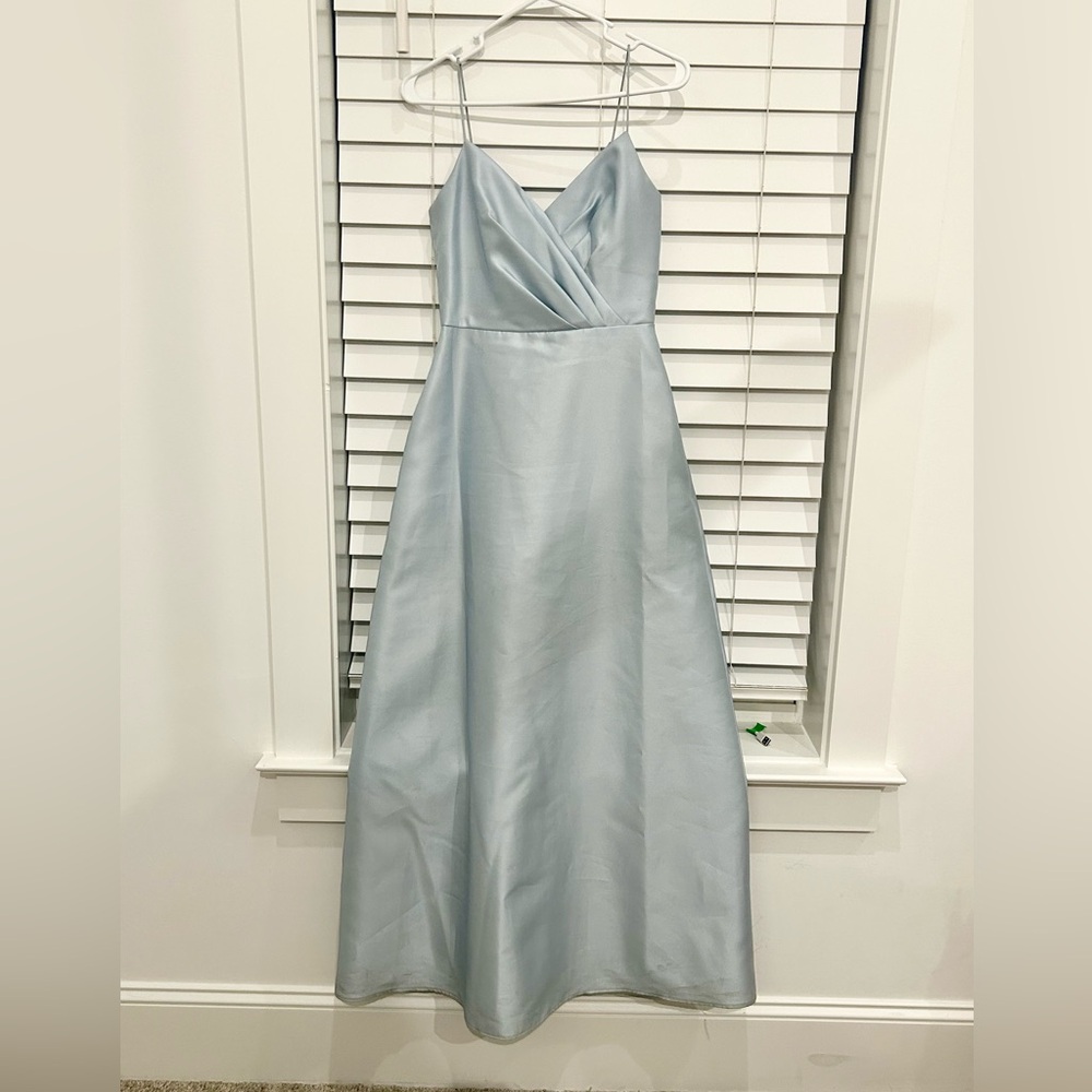 Alfred Sung Draped Wrap Satin Maxi Dress With Pockets size 2